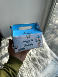 Teddy Bear Aeroplane 1st Birthday Favour Box — Blue Personalised Gift — Chocoodad Baku