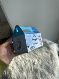 Teddy Bear Aeroplane 1st Birthday Favour Box — Blue Personalised Gift — Chocoodad Baku