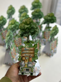 Jungle Safari Pyramid Favour Box — Green 3D Tree Birthday Gift — Chocoodad Baku