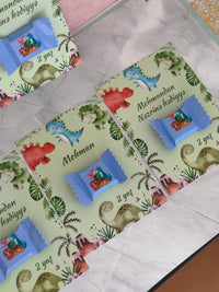 Baby Dinosaur Birthday Chocolate Card — Colourful Dino Favour — Chocoodad Baku