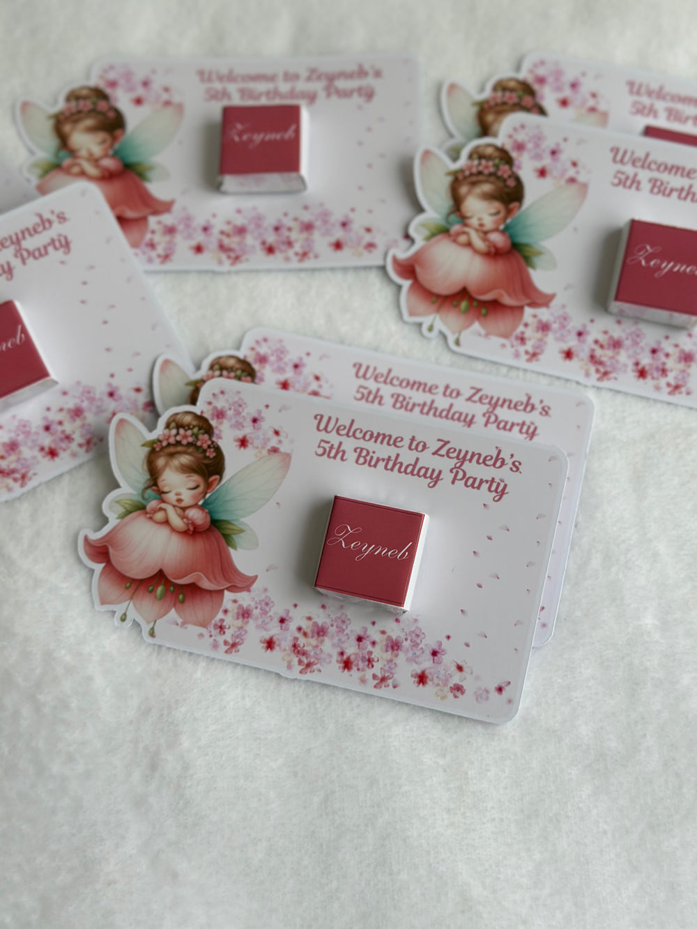 Flower Fairy Angel 1st Birthday Chocolate Card — Personalised Gift — Chocoodad Baku