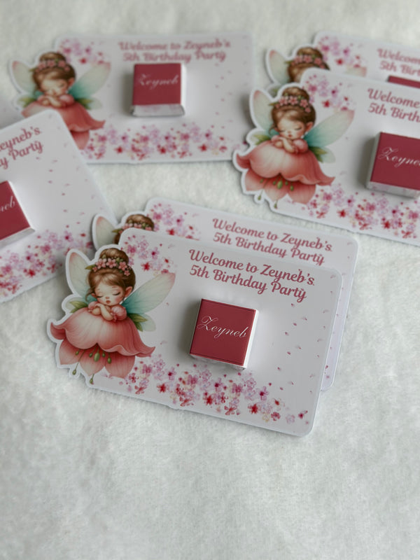 Flower Fairy Angel 1st Birthday Chocolate Card — Personalised Gift — Chocoodad Baku