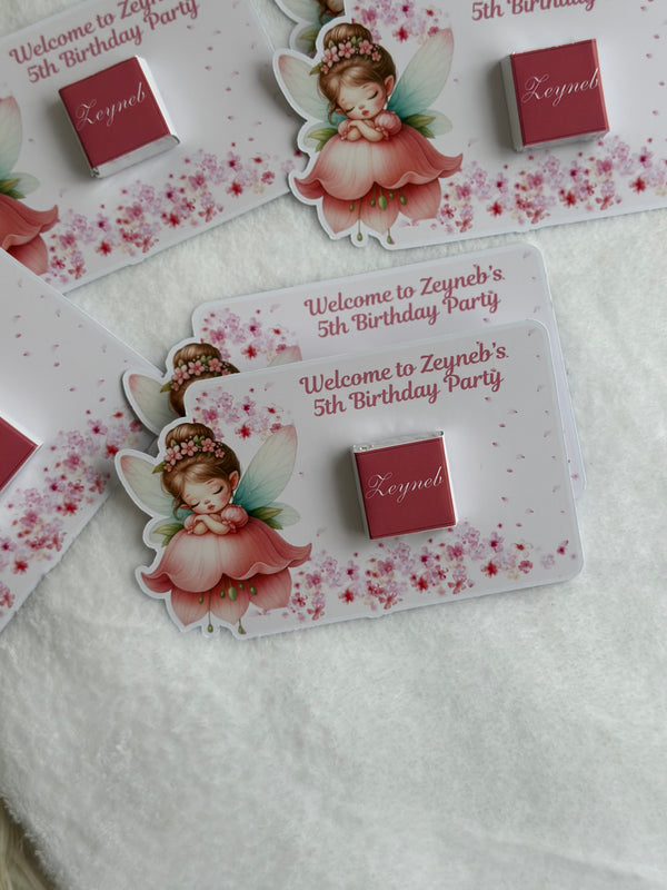 Flower Fairy Angel 1st Birthday Chocolate Card — Personalised Gift — Chocoodad Baku