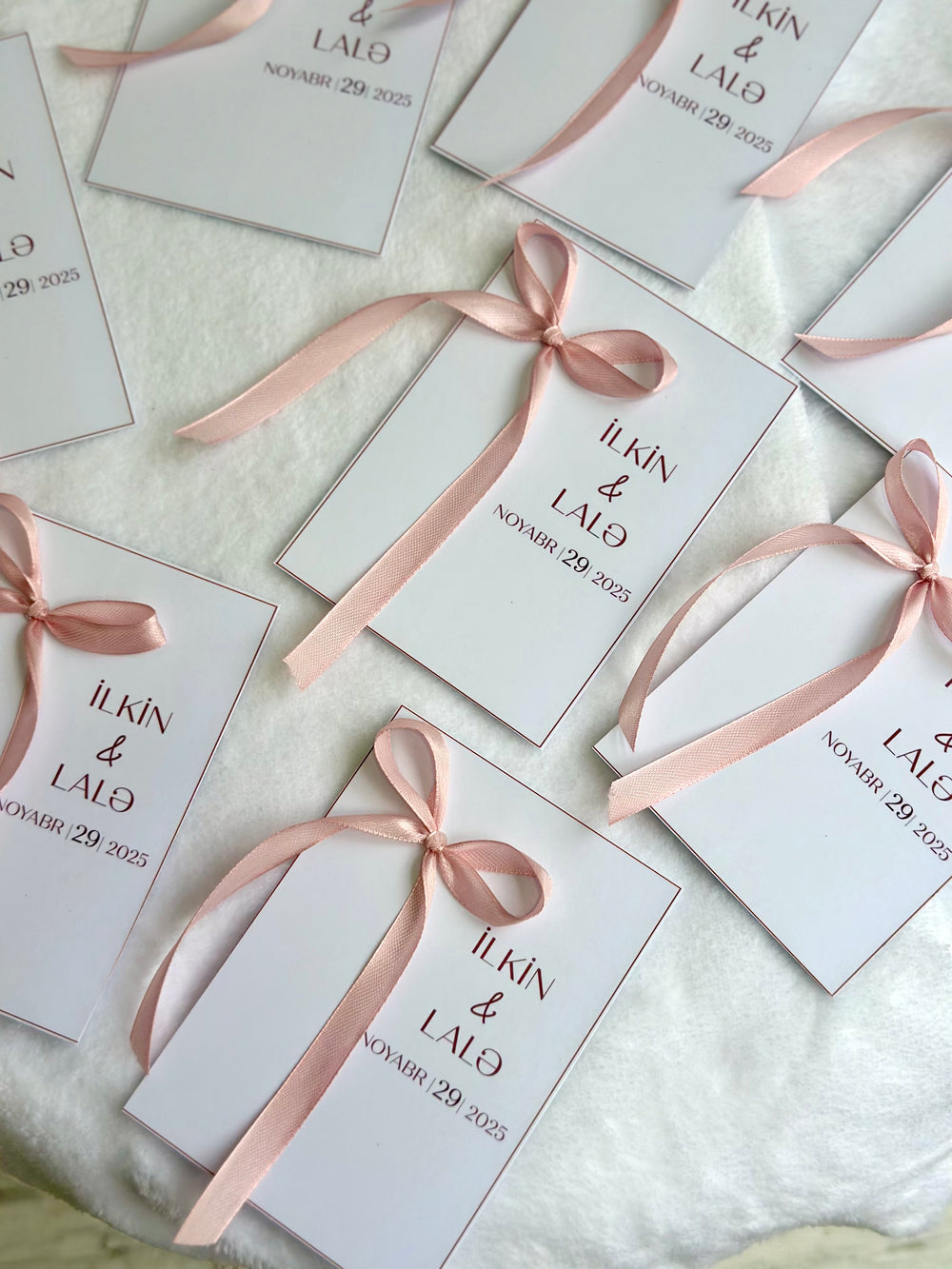 Minimal White Elegant Wedding Chocolate Card — Couple Names Personalised Favour — Chocoodad Baku