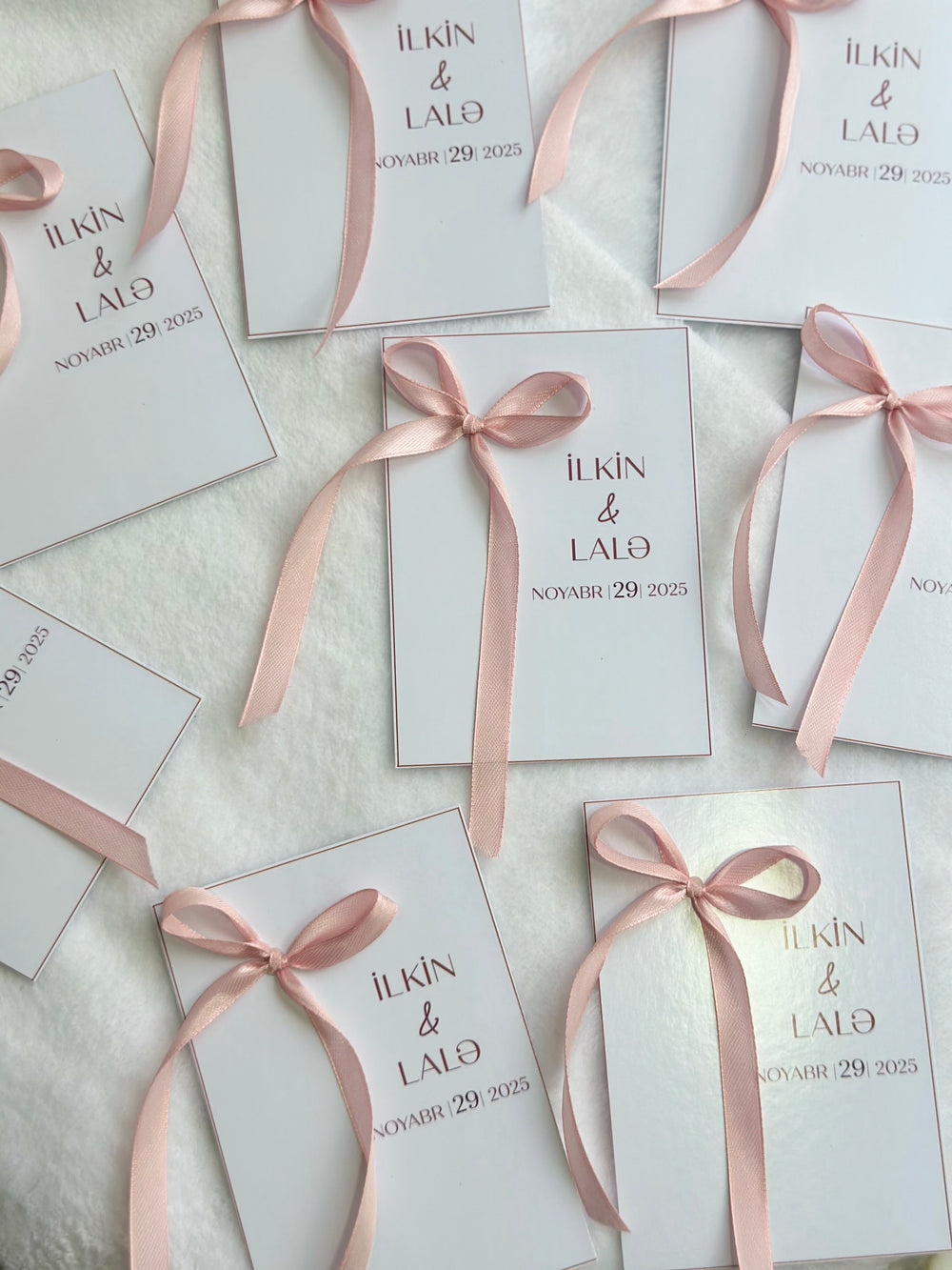 Minimal White Elegant Wedding Chocolate Card — Couple Names Personalised Favour — Chocoodad Baku