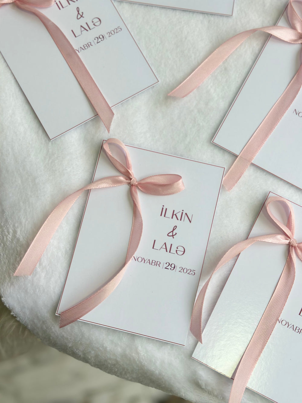Minimal White Elegant Wedding Chocolate Card — Couple Names Personalised Favour — Chocoodad Baku