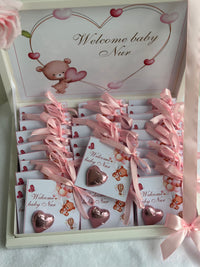 Cute Teddy Bear Newborn Favour Box — Personalised Chocolate Gift — Chocoodad Baku