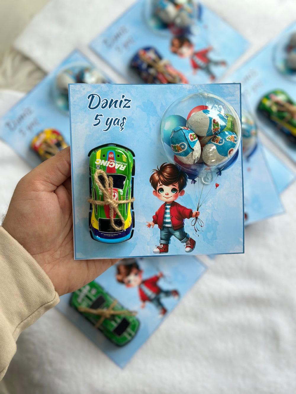 Ballerina Birthday Favour Card — Puffy Bunny Hair Clip & Bonbon Dome — Chocoodad Baku