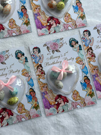 Disney Princess Birthday Favour Card — Heart Bonbon Dome Gift — Chocoodad Baku