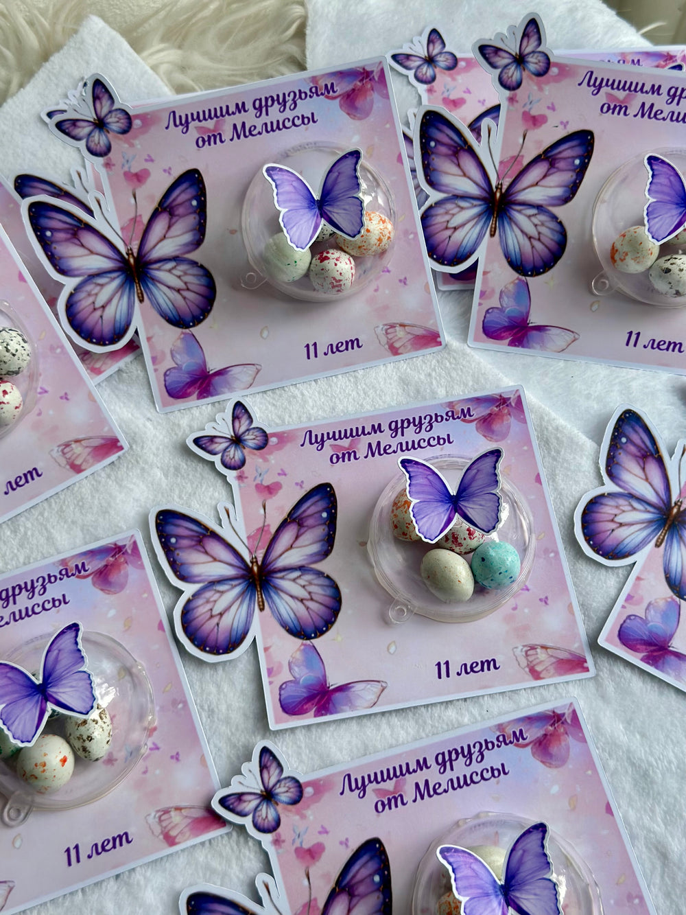 Purple Butterfly Birthday Bonbon Card — Large Butterfly Die-Cut Favour — Chocoodad Baku