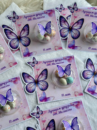 Purple Butterfly Birthday Bonbon Card — Large Butterfly Die-Cut Favour — Chocoodad Baku