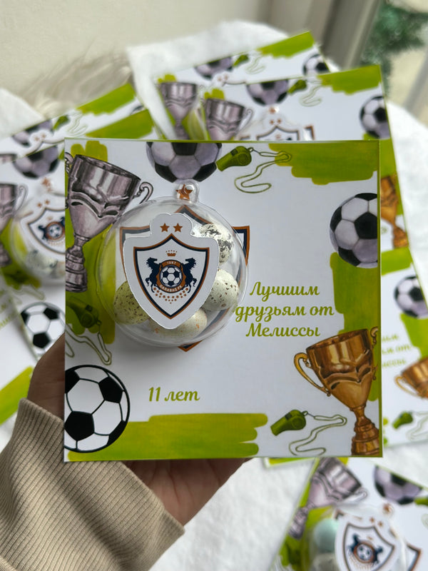 Qarabağ FK Football Club Birthday Chocolate Card — Club Crest Bonbon — Chocoodad Baku