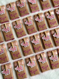 Pink Elephant Mini Chocolate Bar — Welcome Baby Girl Kraft Favour — Chocoodad Baku