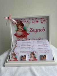 Flower Fairy Birthday Chocolate Card Shadow Box — 1st Birthday Display — Chocoodad Baku