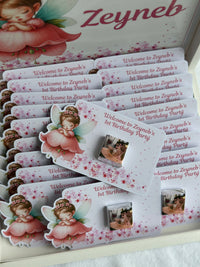 Flower Fairy Birthday Chocolate Card Shadow Box — 1st Birthday Display — Chocoodad Baku
