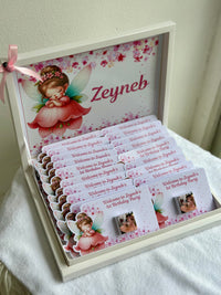 Flower Fairy Birthday Chocolate Card Shadow Box — 1st Birthday Display — Chocoodad Baku