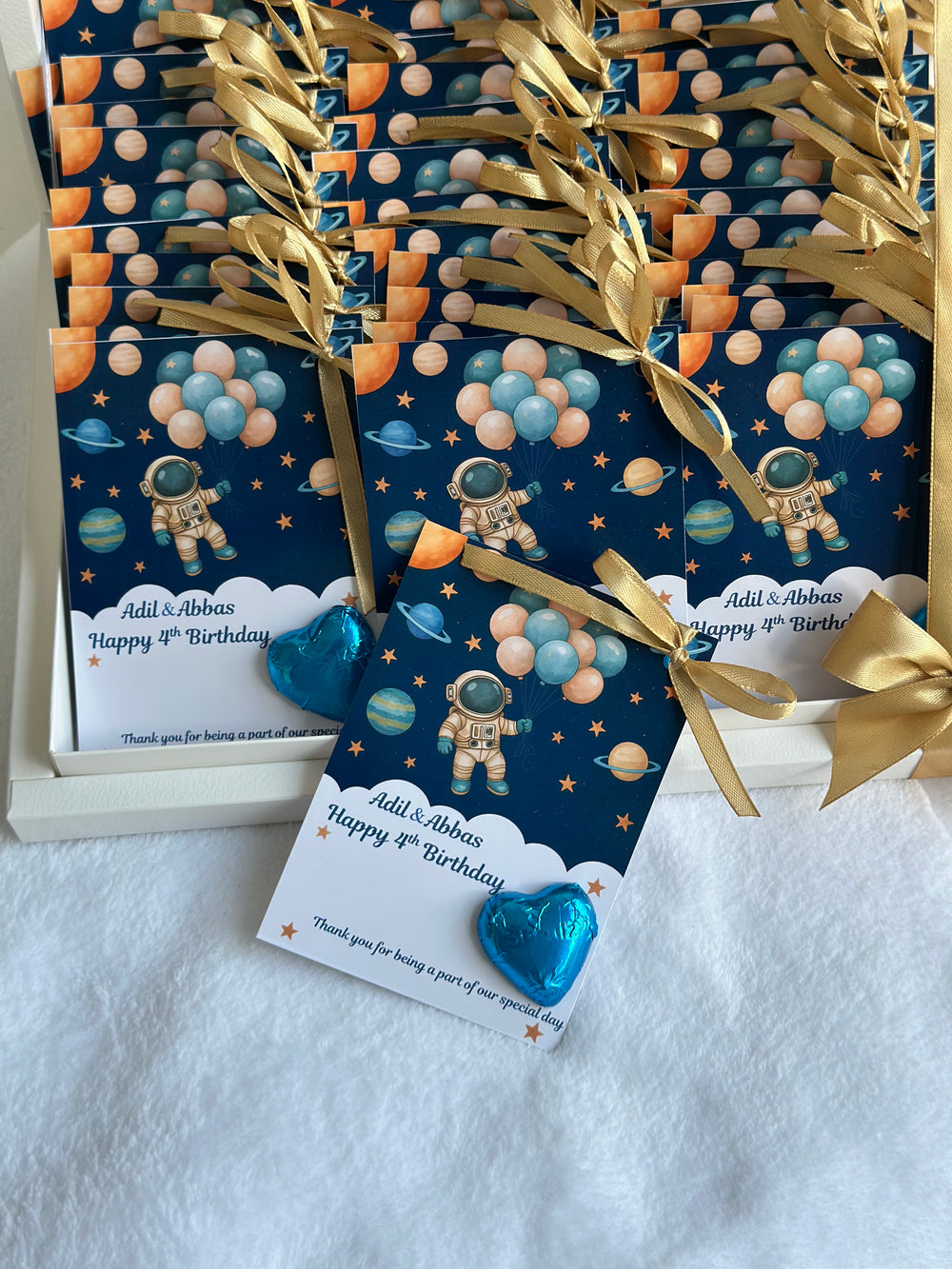 Space Astronaut Birthday Chocolate Card Shadow Box — 30 Chocolate Card & Box — Chocoodad Baku