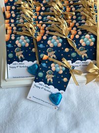 Space Astronaut Birthday Chocolate Card Shadow Box — 30 Chocolate Card & Box — Chocoodad Baku
