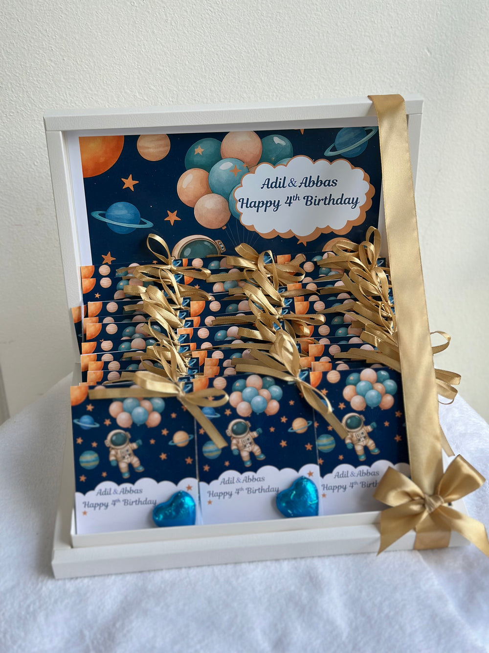 Space Astronaut Birthday Chocolate Card Shadow Box — 30 Chocolate Card & Box — Chocoodad Baku