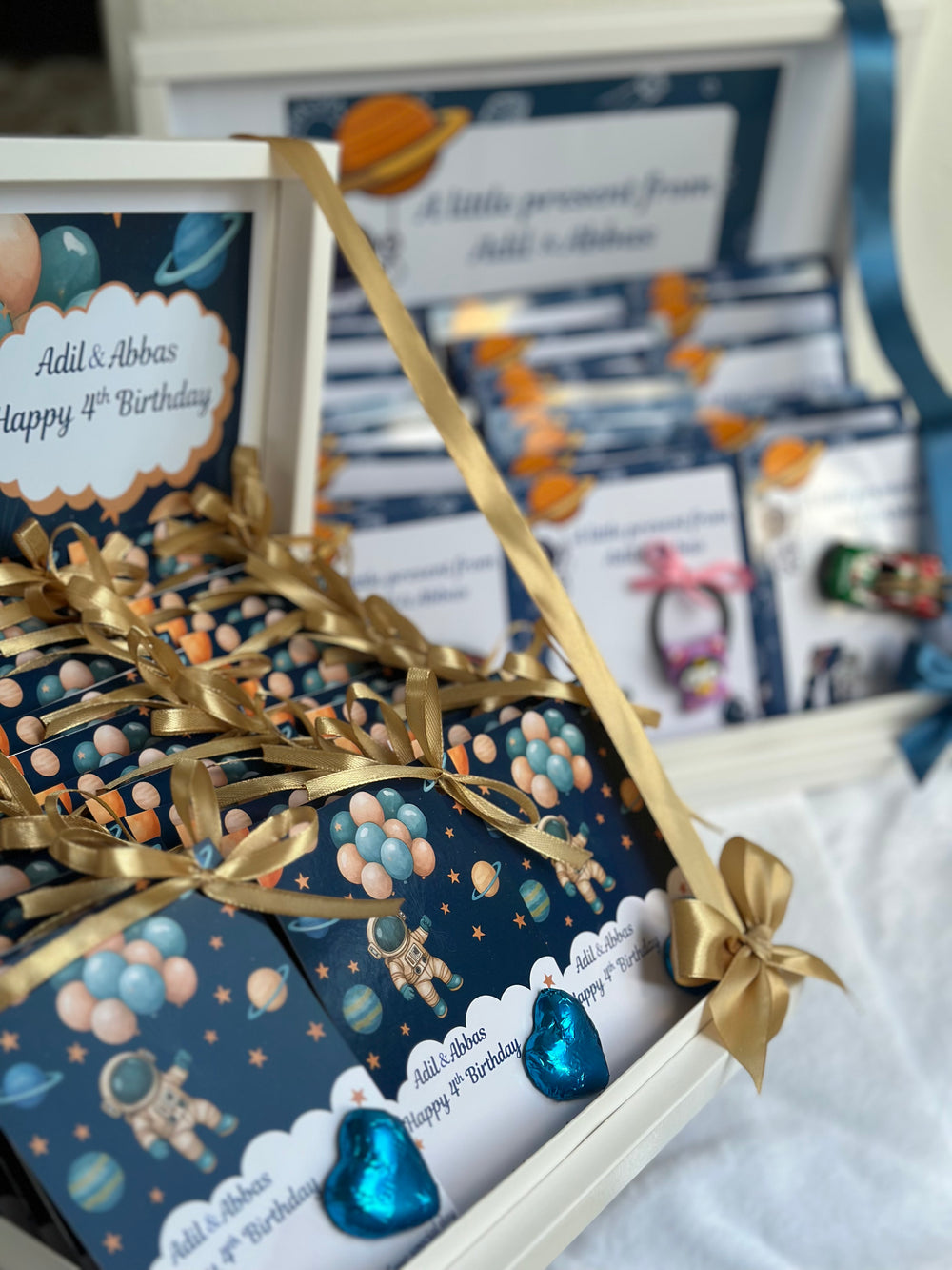 Space Astronaut Birthday Chocolate Card Shadow Box — 30 Chocolate Card & Box — Chocoodad Baku