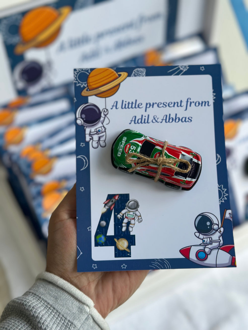 Space Astronaut Birthday Chocolate Card Shadow Box — 30 Chocolate Card & Box — Chocoodad Baku
