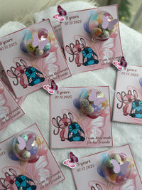 Stitch & Angel Birthday Favour Card — Butterfly Bonbon Dome Gift — Chocoodad Baku