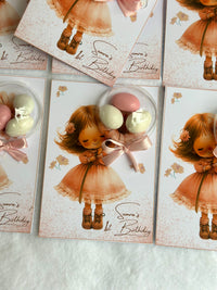 Boho Girl 1st Birthday Favour Card — Speckled Bonbon Dome Gift — Chocoodad Baku