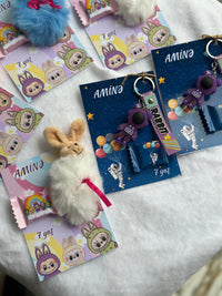 Labubu & Space Birthday Accessory Card — Space Keychain & Hair Clip — Chocoodad Baku