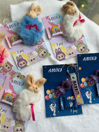 Labubu & Space Birthday Accessory Card — Space Keychain & Hair Clip — Chocoodad Baku