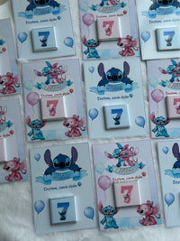 Lilo & Stitch 7th Birthday Chocolate Card — Pastel Personalised Favour — Chocoodad Baku