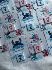 Lilo & Stitch 7th Birthday Chocolate Card — Pastel Personalised Favour — Chocoodad Baku
