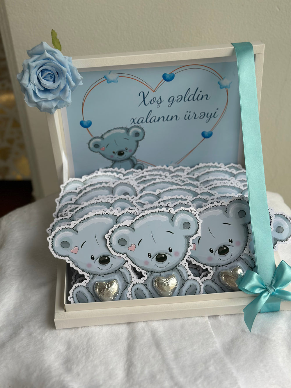 Pastel Newborn Gift Hamper — Personalised Chocolate Gift — Chocoodad Baku