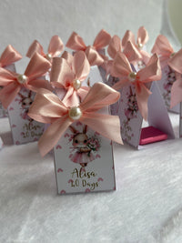 Bunny Ballerina Baby 40 Days Favour Box — Pink Pearl Bow Gift — Chocoodad Baku
