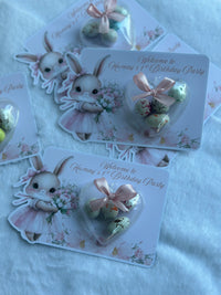 Bunny Ballerina 1st Birthday Favour Card — Floral Bonbon Dome Gift — Chocoodad Baku