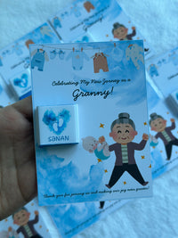 New Granny Celebration Chocolate Card — Baby Boy Welcome Gift — Chocoodad Baku