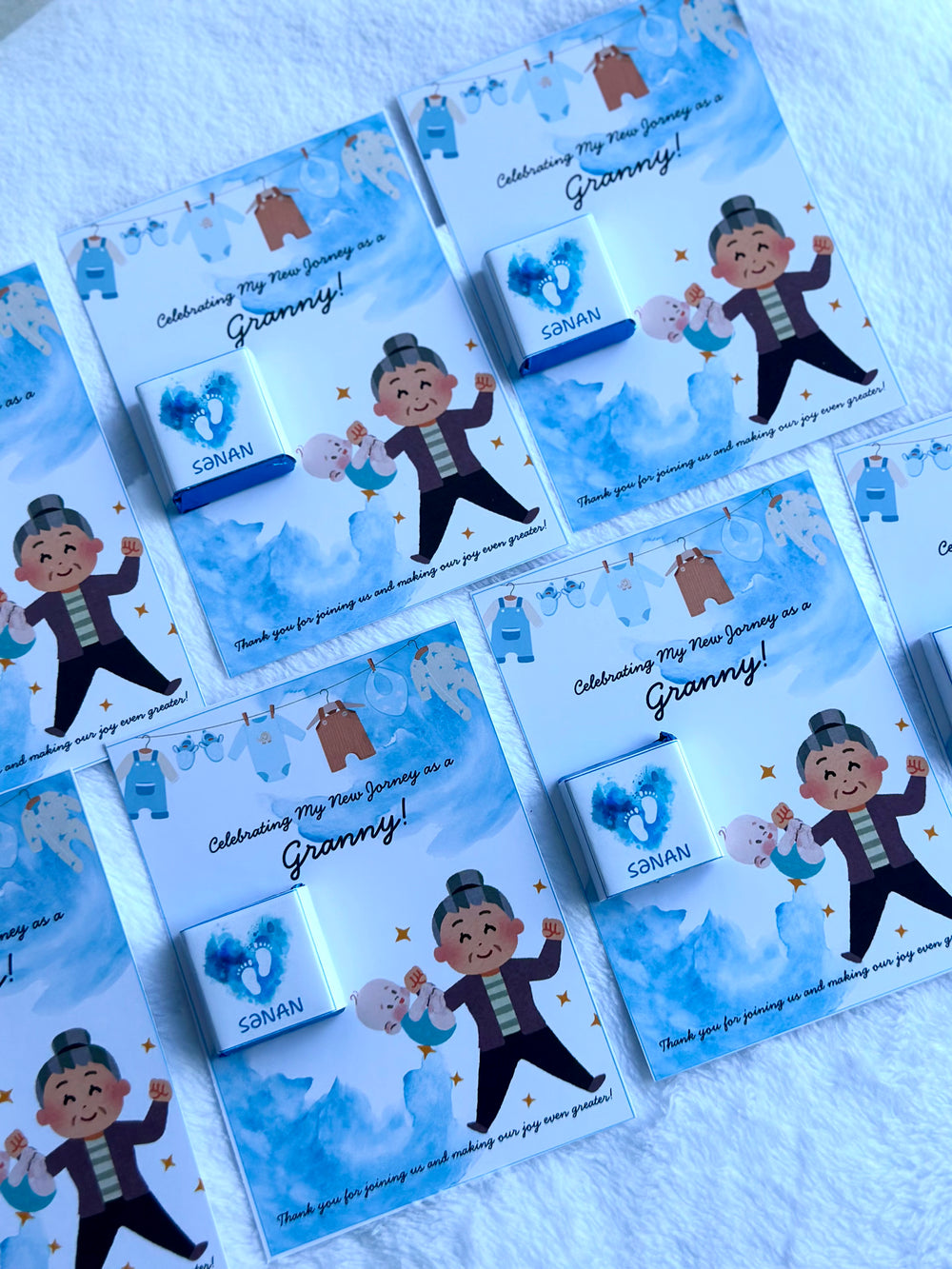 New Granny Celebration Chocolate Card — Baby Boy Welcome Gift — Chocoodad Baku