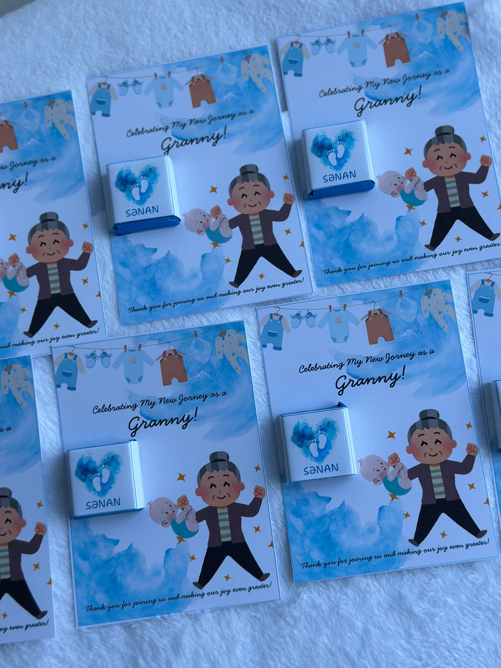 New Granny Celebration Chocolate Card — Baby Boy Welcome Gift — Chocoodad Baku