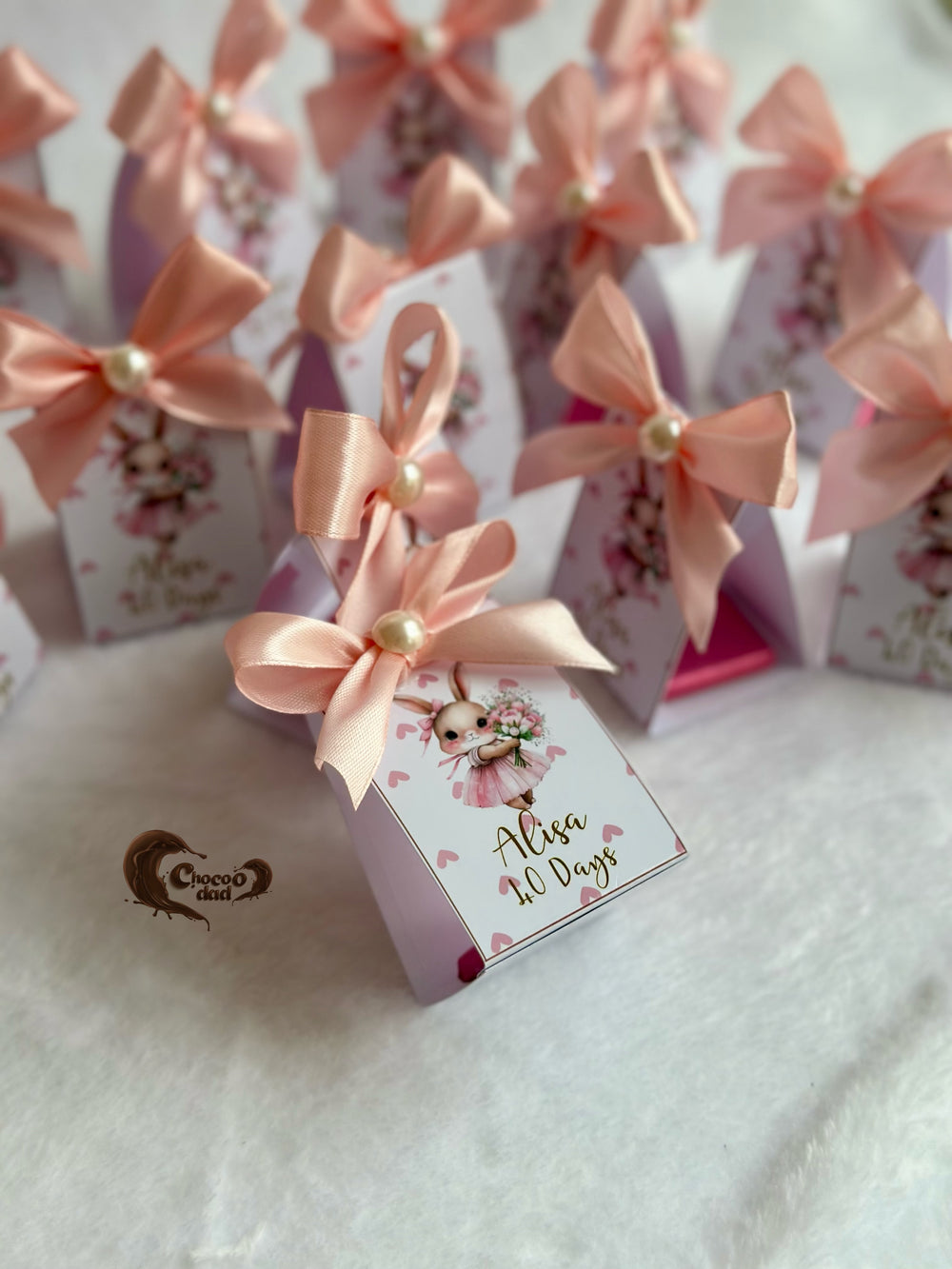 Pastel Babyshower Favour Box — Personalised Chocolate Gift — Chocoodad Baku