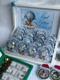 Blue Babyshower Favour Box — Personalised Chocolate Gift — Chocoodad Baku