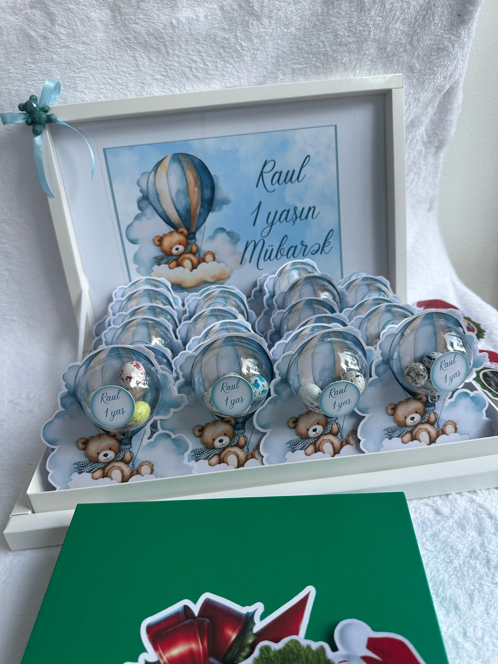 Blue Babyshower Favour Box — Personalised Chocolate Gift — Chocoodad Baku