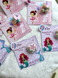 Little Mermaid & Ballerina Birthday Favour Card — Bonbon Dome Mixed — Chocoodad Baku
