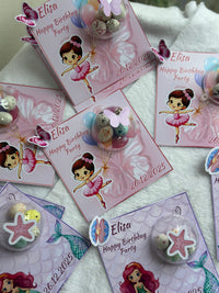 Little Mermaid & Ballerina Birthday Favour Card — Bonbon Dome Mixed — Chocoodad Baku