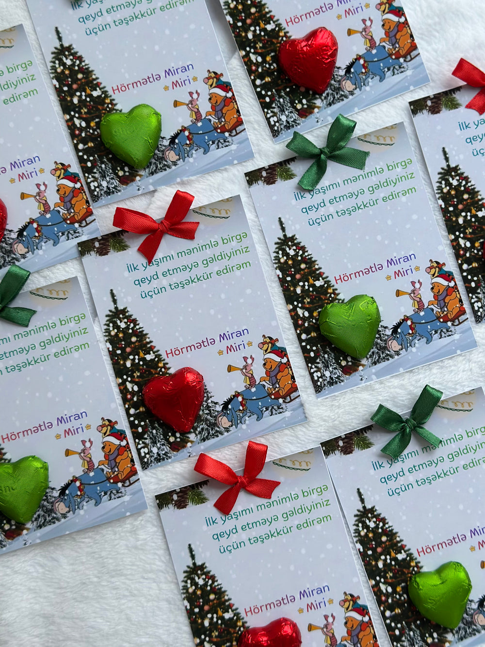 New Year 1st Birthday Chocolate Card — Christmas Tree Combined Favour — Chocoodad Baku