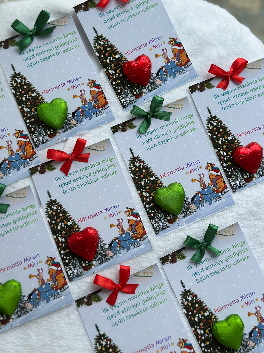 New Year 1st Birthday Chocolate Card — Christmas Tree Combined Favour — Chocoodad Baku