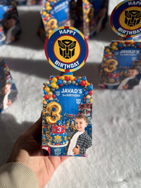 Transformers Birthday Photo Pyramid Box — Personalised Autobots Gift — Chocoodad Baku