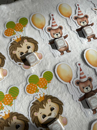 Forest Animal Birthday Chocolate Card — Hedgehog & Bear Die-Cut — Chocoodad Baku