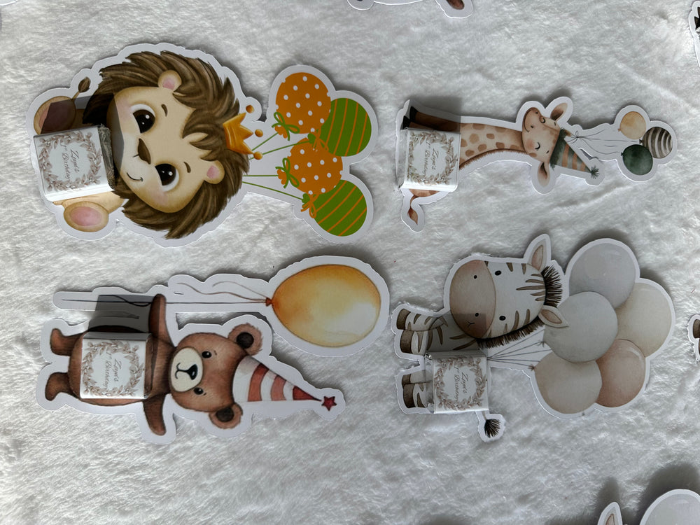 Forest Animal Birthday Chocolate Card — Hedgehog & Bear Die-Cut — Chocoodad Baku