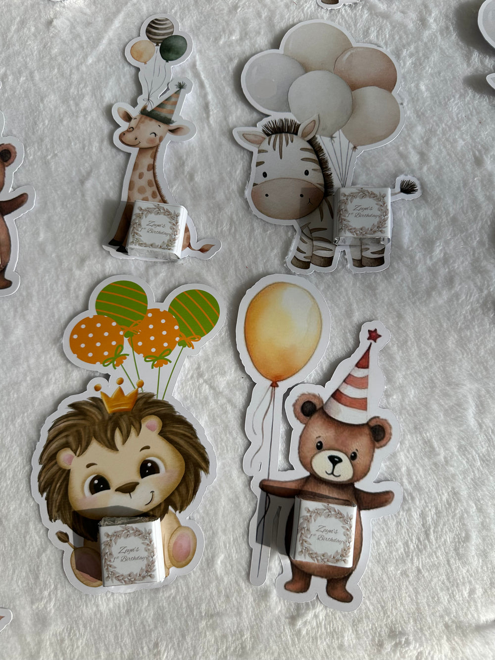 Forest Animal Birthday Chocolate Card — Hedgehog & Bear Die-Cut — Chocoodad Baku