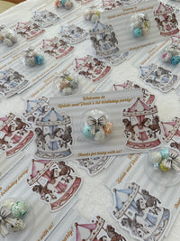 Vintage Carousel Twins 1st Birthday Favour Card — Bonbon Dome Gift — Chocoodad Baku