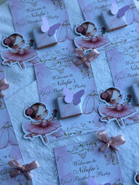 Ballerina Girl 1st Birthday Chocolate Card — Lavender Party Favour — Chocoodad Baku